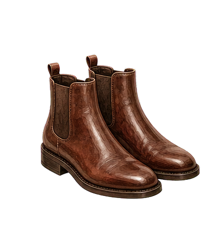 Dark Chestnut Leather Boots