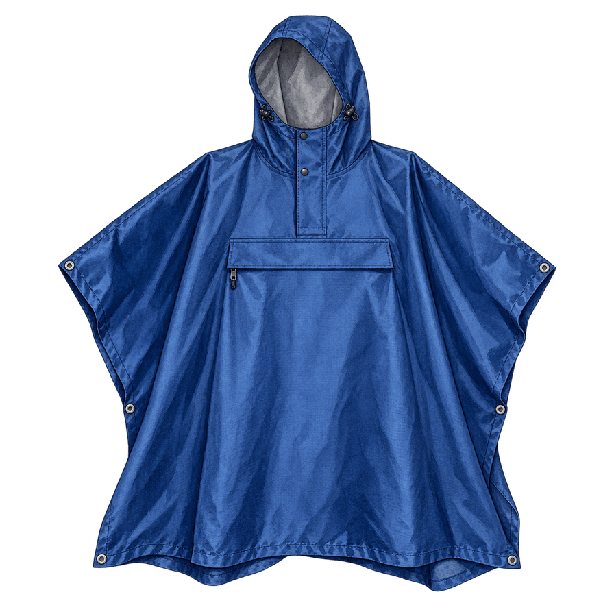 Indigo Packable Rain Poncho
