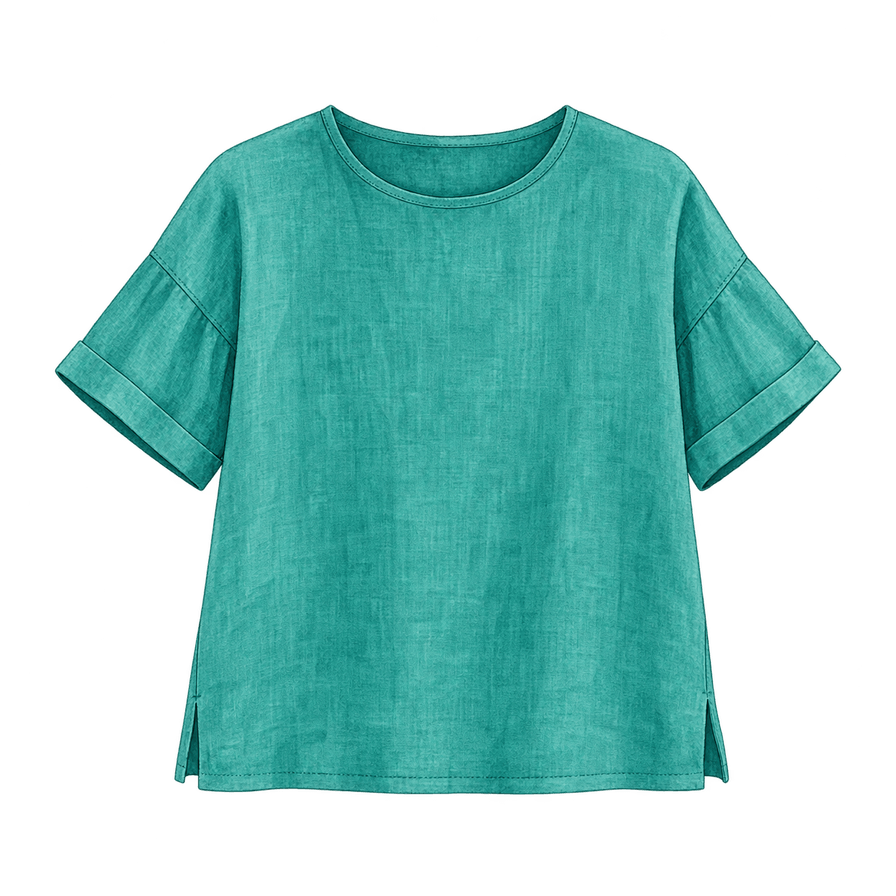 Jade Linen Boxy Top