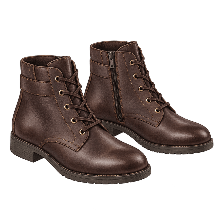 Dark Brown Side-Zip Ankle Boots