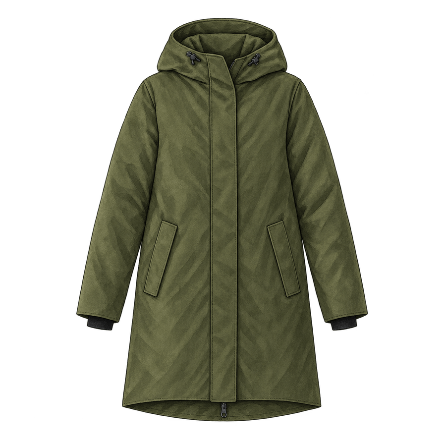 Olive Hooded Padded Coat