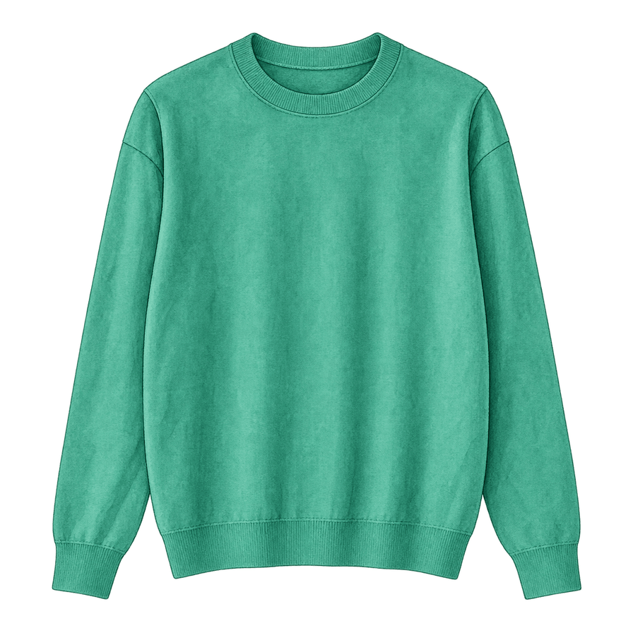 Jade fine-gauge merino crew