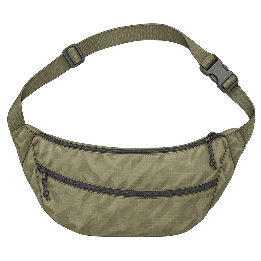 Olive ripstop-nylon zip sling