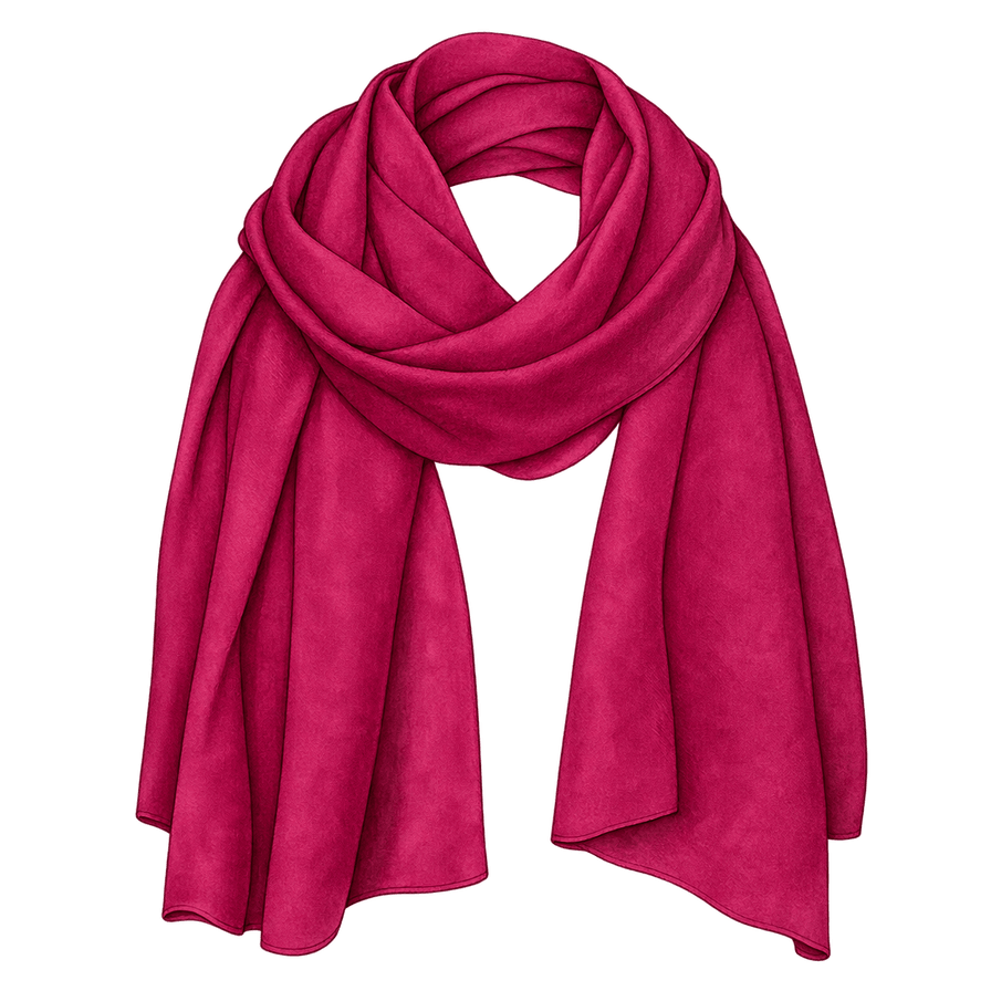 Deep magenta silk-wool scarf