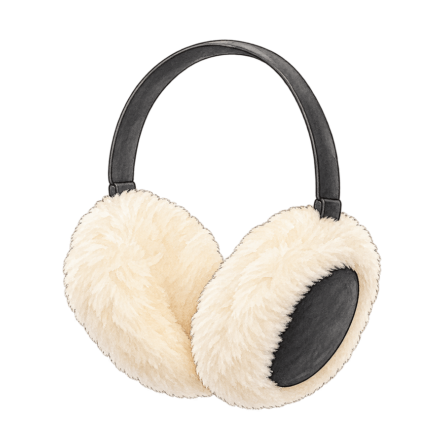 Ivory faux-shearling earmuffs