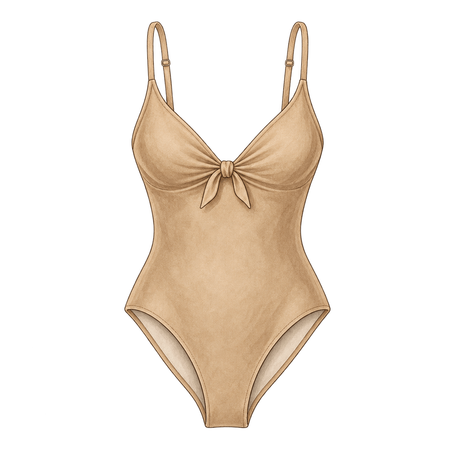 Sand tie-front one-piece