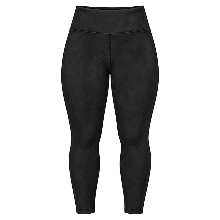 Black fleece-backed thermal leggings