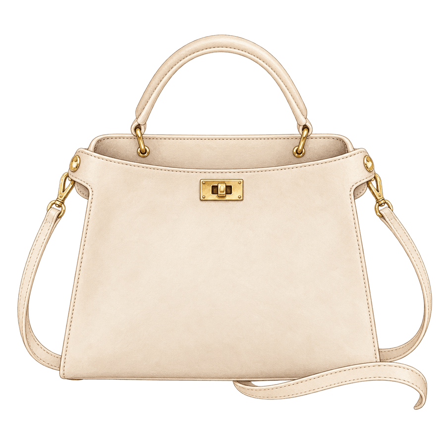 Ivory Leather Mini Top-Handle Bag