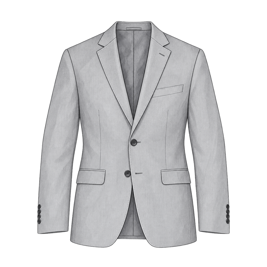 Pale dove-grey lightweight wool suit jacket