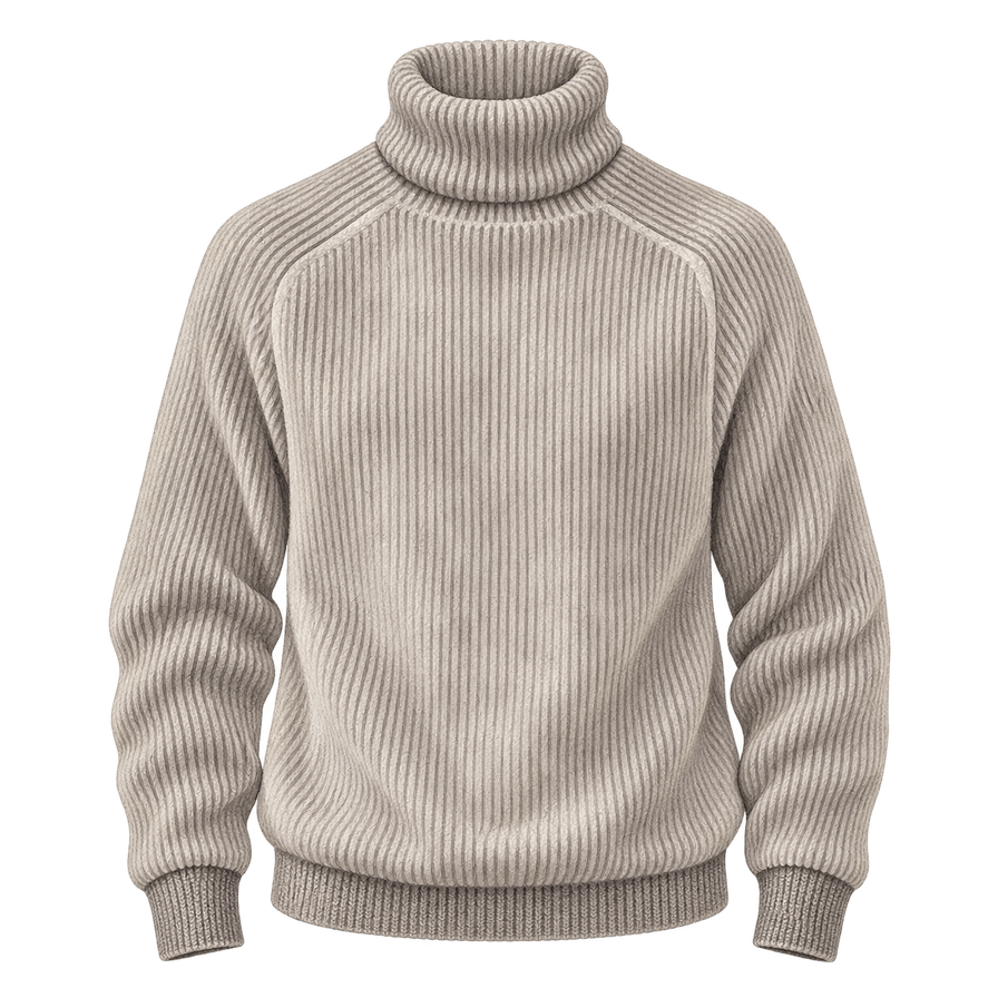 Stone chunky rib roll-neck