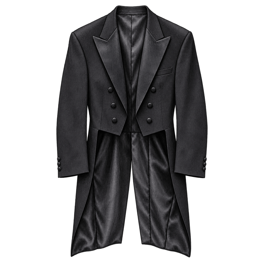 Black barathea evening tailcoat