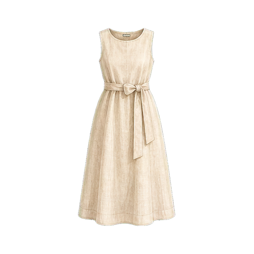 Oat Linen Midi Dress