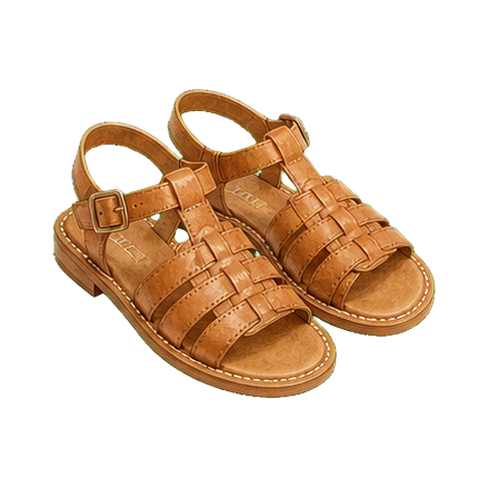 Tan Woven Leather Sandals