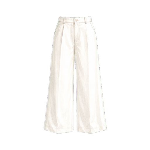 White Linen Wide-Leg Trousers