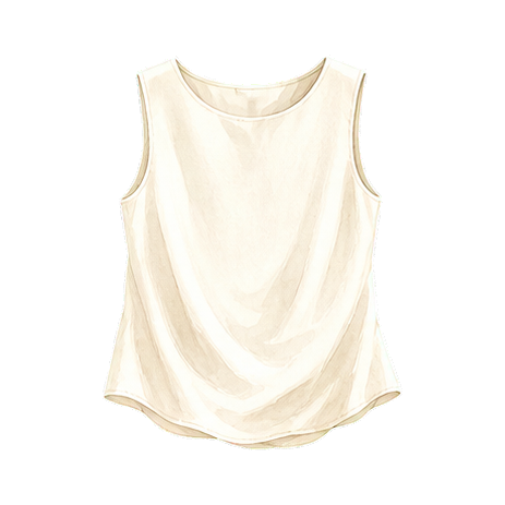 Ivory Sleeveless Silk Shell