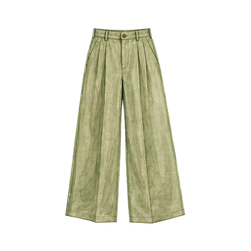 Sage Linen Wide-Leg Trousers