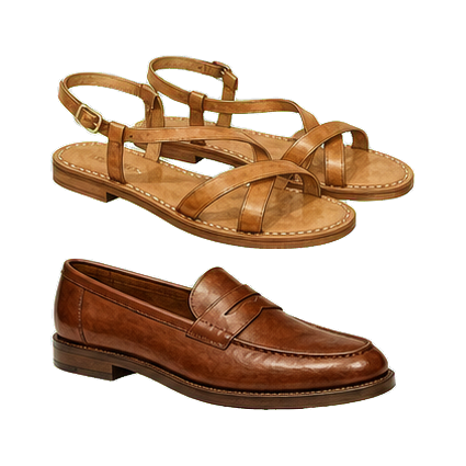Tan Sandals and Brown Loafers