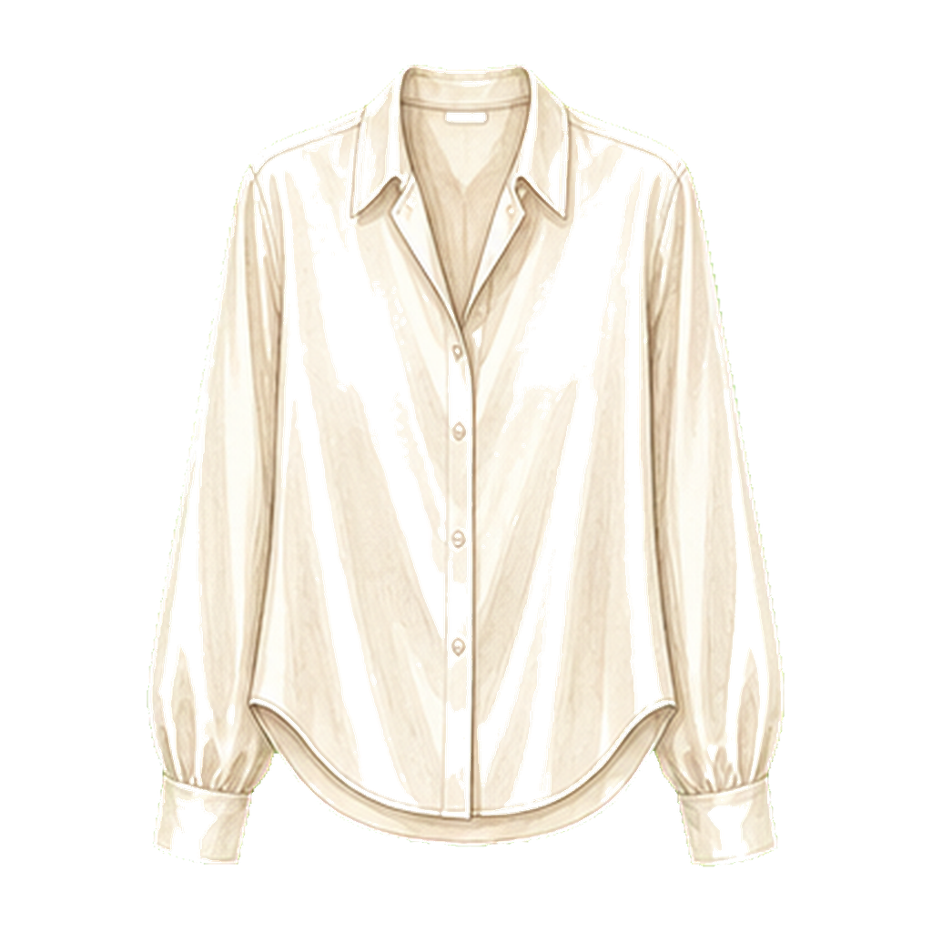 Fitted cotton or silk blouse