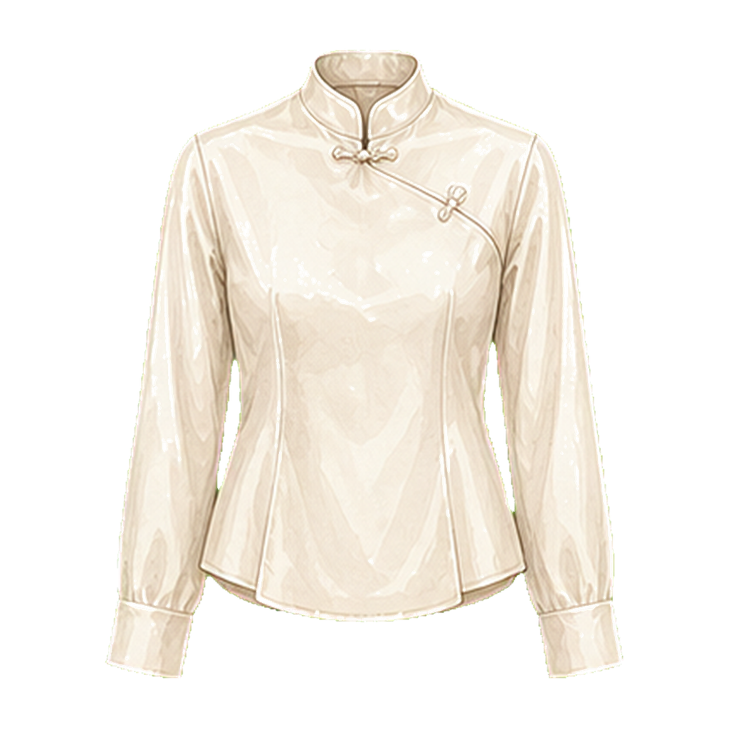 Fitted cotton or silk blouse