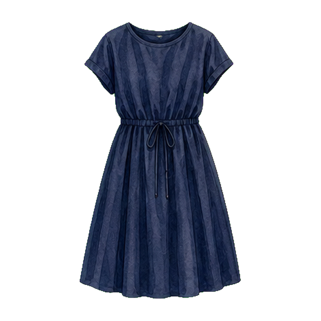 Knee-length cotton-modal dress