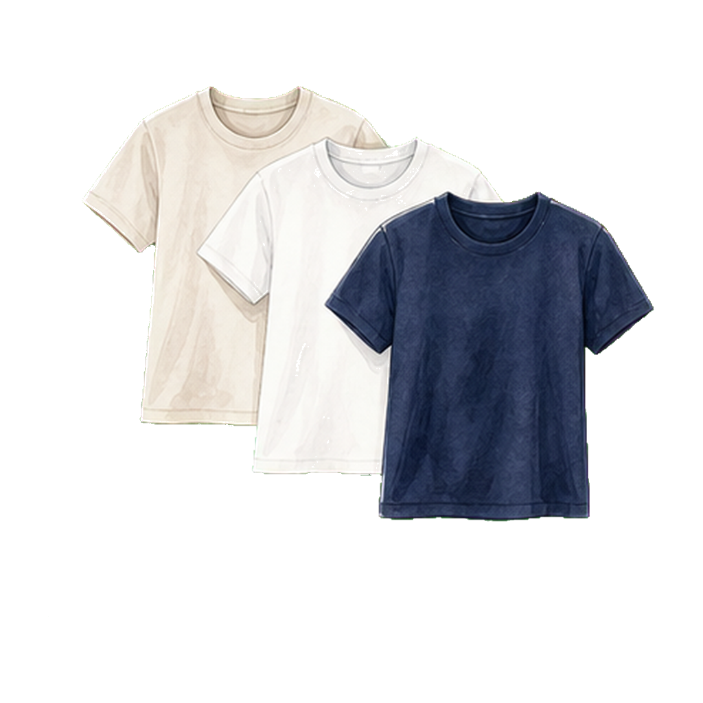Cotton-rayon or AIRism tees (3+)