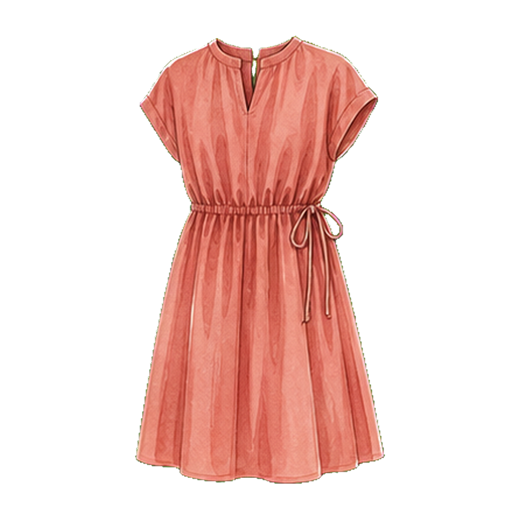 Knee-length cotton-modal dress