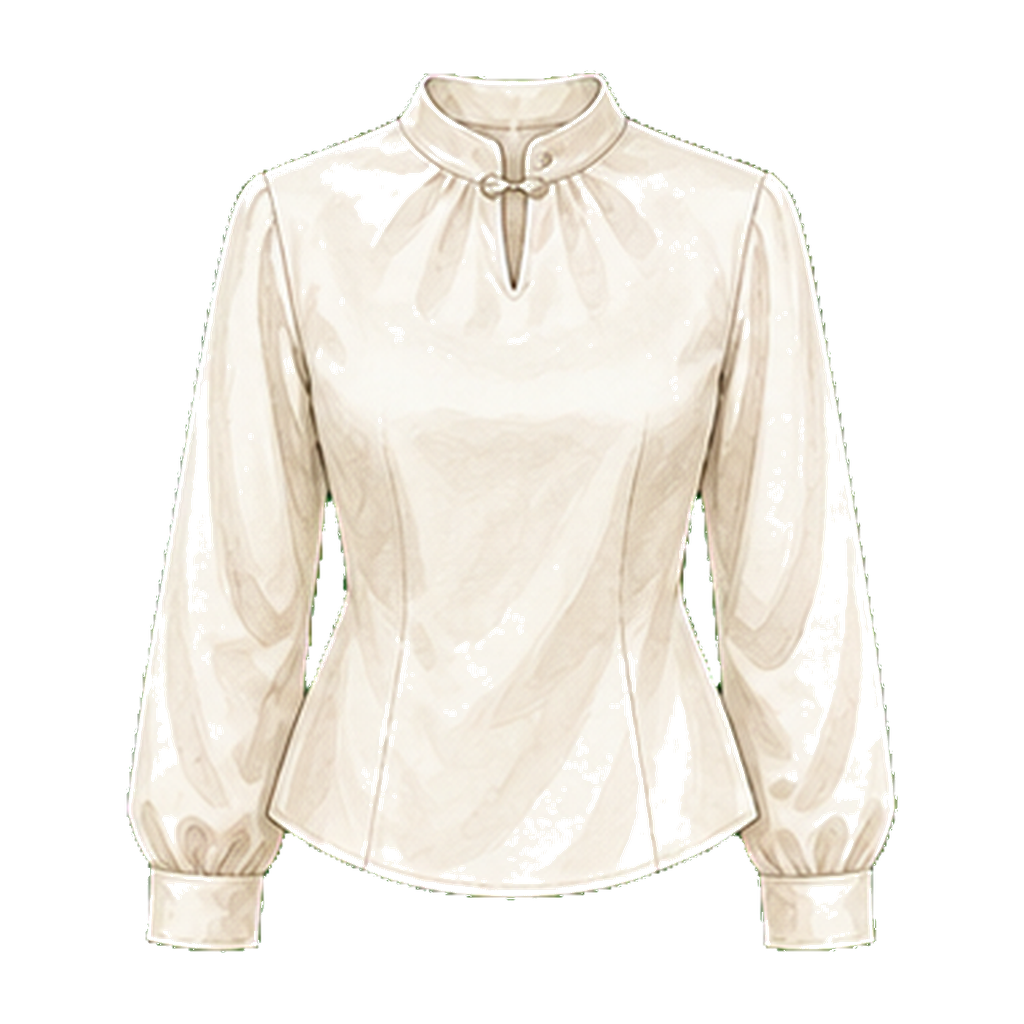 Fitted cotton or silk blouse