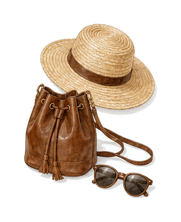 Crossbody Bag Sunglasses Sun Hat