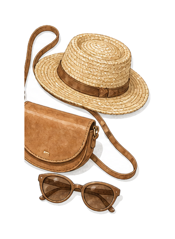 Crossbody Bag Sunglasses Sun Hat