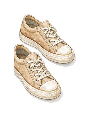 Supportive Sandals Or Canvas Sneakers Broken In