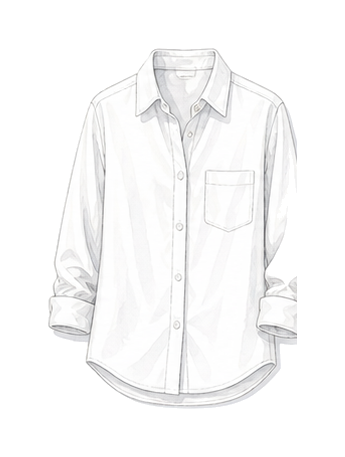 Cotton Button Down White, Cream, Fine Stripe