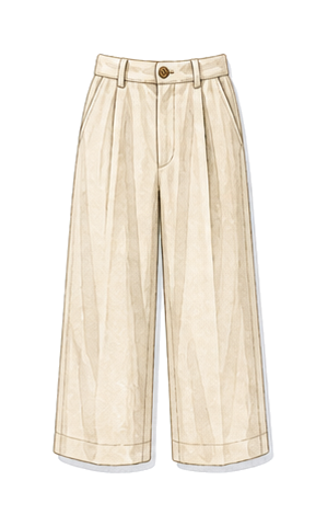 Wide Leg Cotton Or Linen Trousers