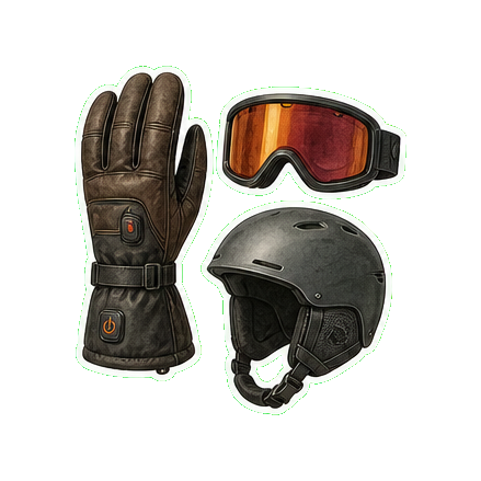 Hestra heated three-finger glove + Smith I/O MAG goggle + helmet