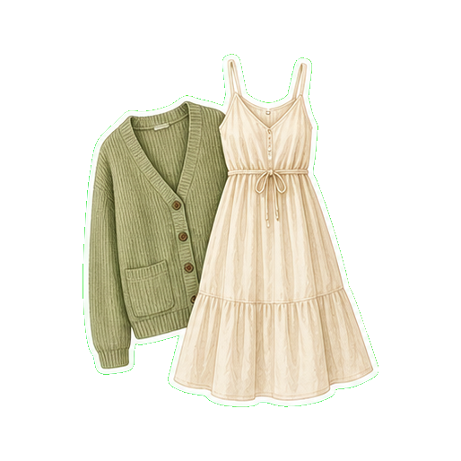 Lightweight cotton midi sundress + lightweight cardigan