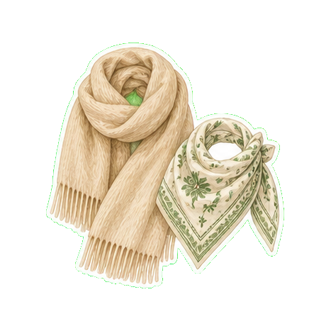 Loro Piana cashmere wrap or Brunello Cucinelli alpaca shawl + cotton silk scarf