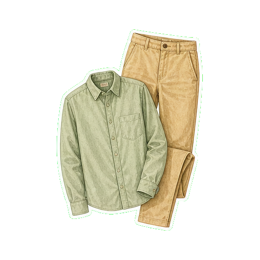 Stio Cobble Run cotton button-down + Mountain Khakis Cobalt cotton-canvas pant
