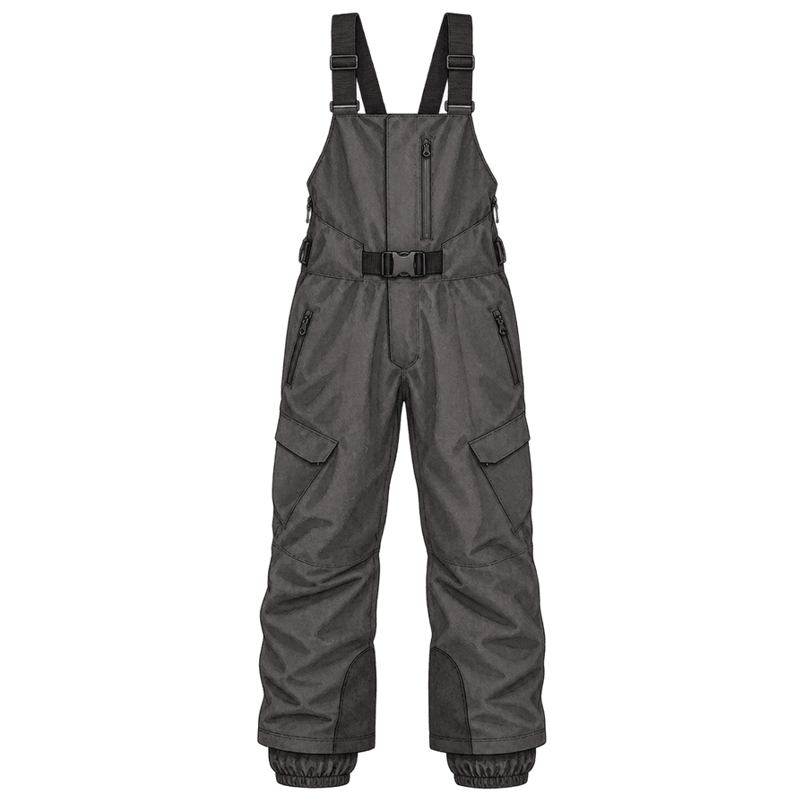 Charcoal Insulated Ski Bib