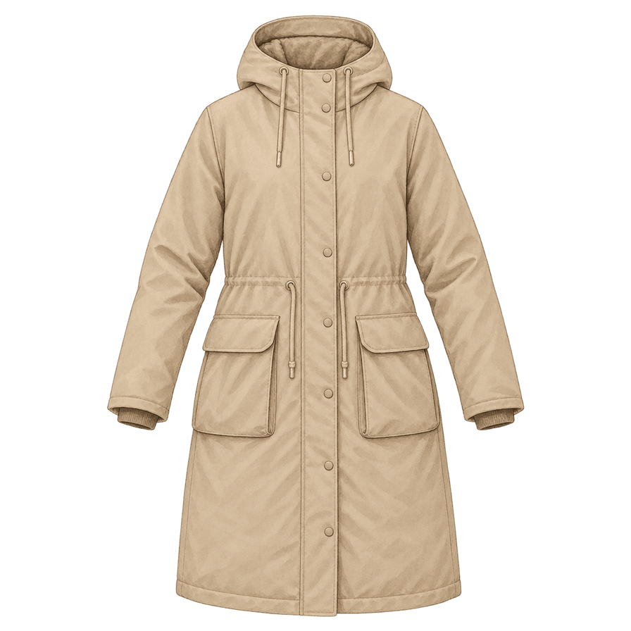 Khaki Waterproof Insulated Parka