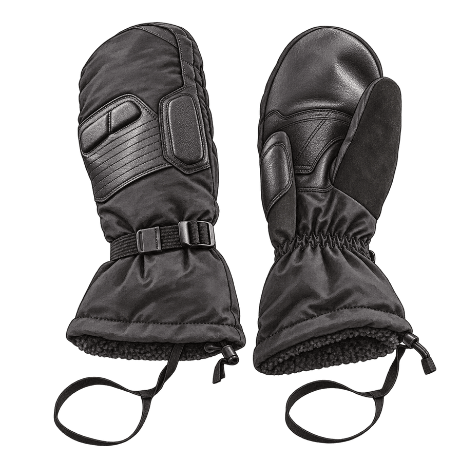 Black Insulated Gauntlet Mittens