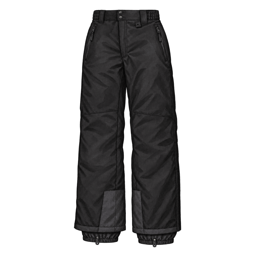 Black Insulated Snow Pants