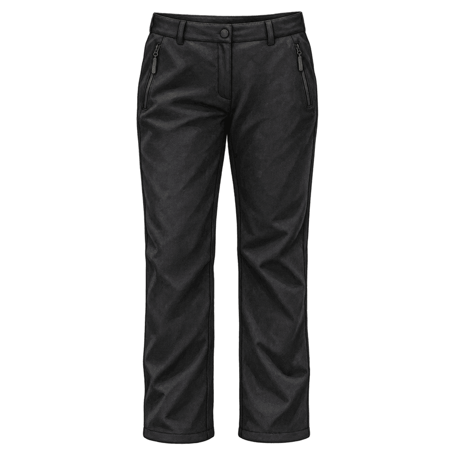 Black Straight Softshell Trousers