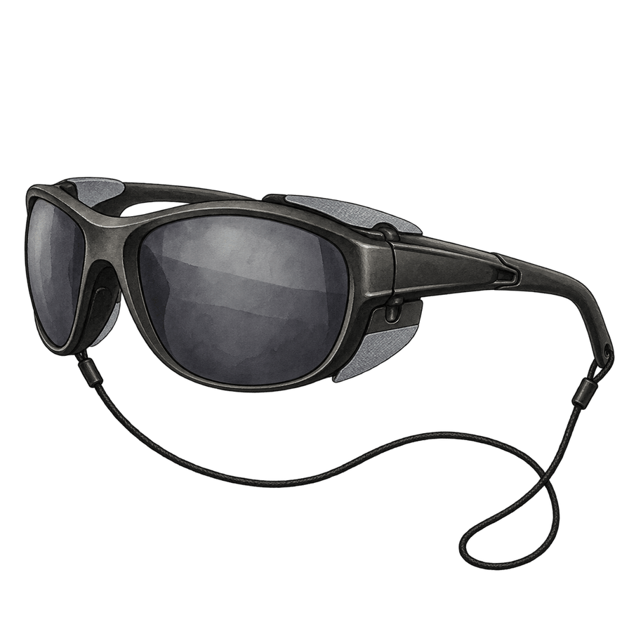 Black Wraparound Glacier Sunglasses