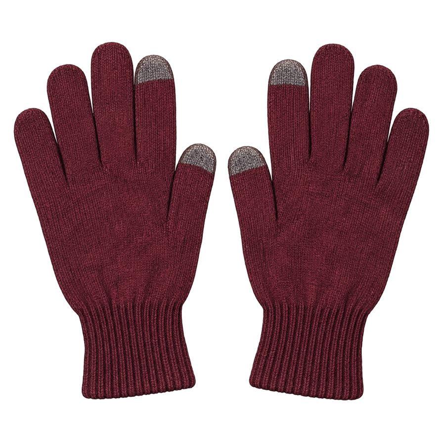Burgundy Touchscreen Knit Gloves