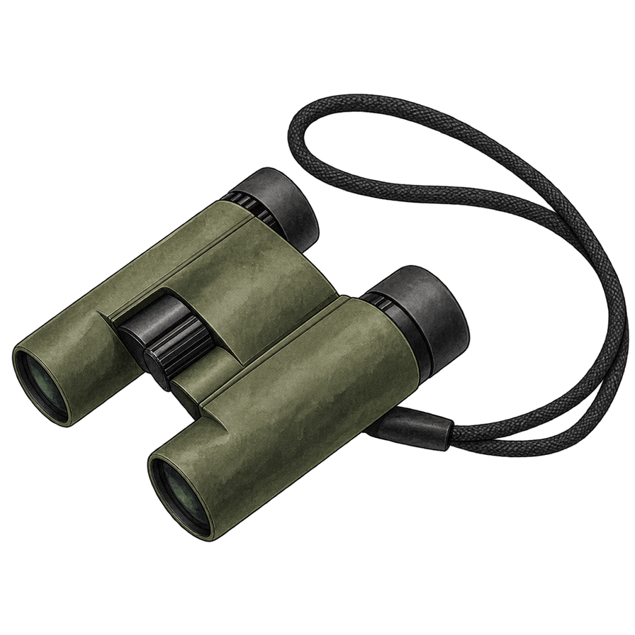 Compact Olive Binoculars