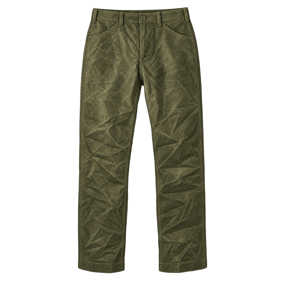 Olive Waxed Canvas Trousers