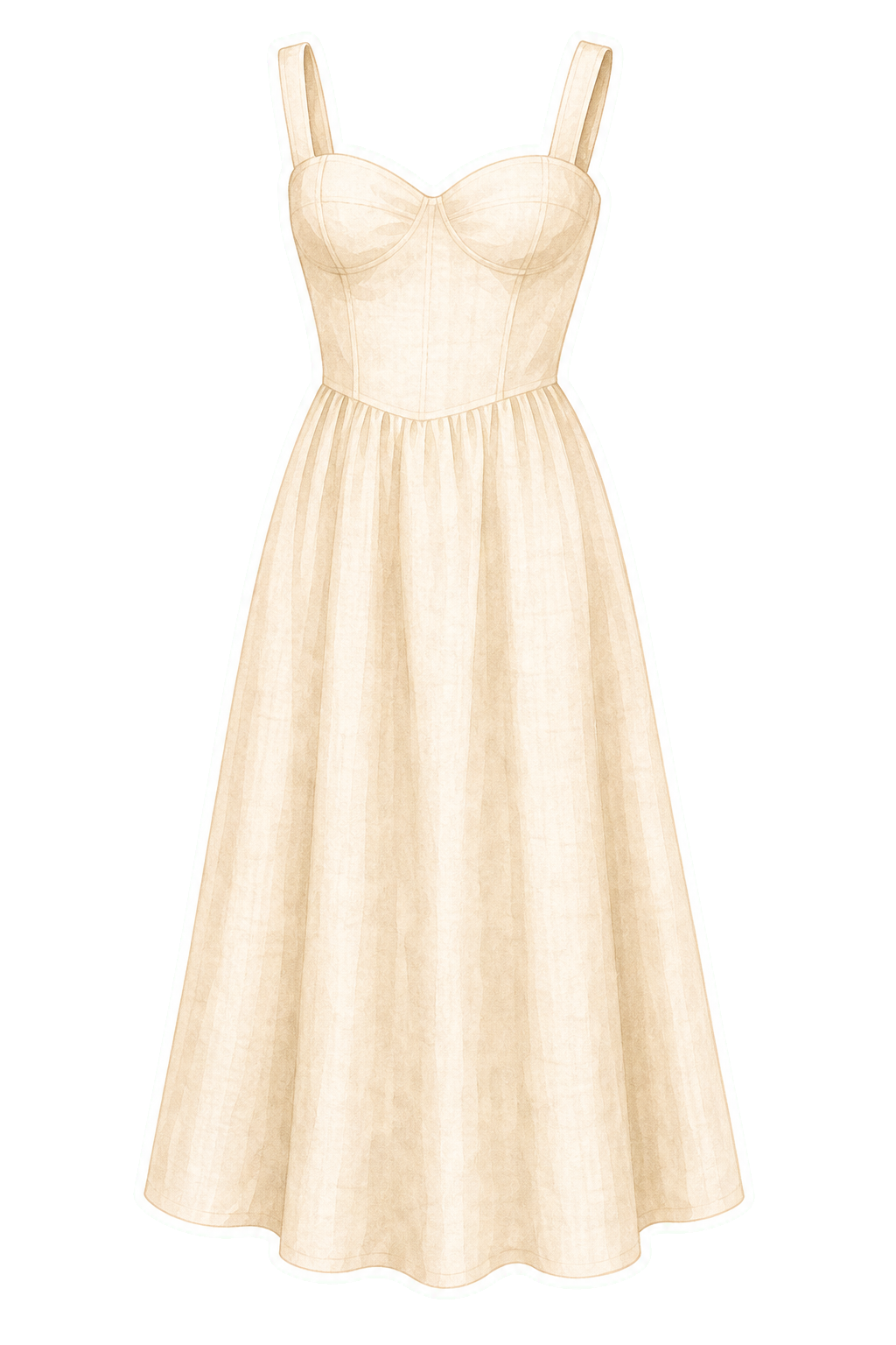 Sand Linen Midi Dress