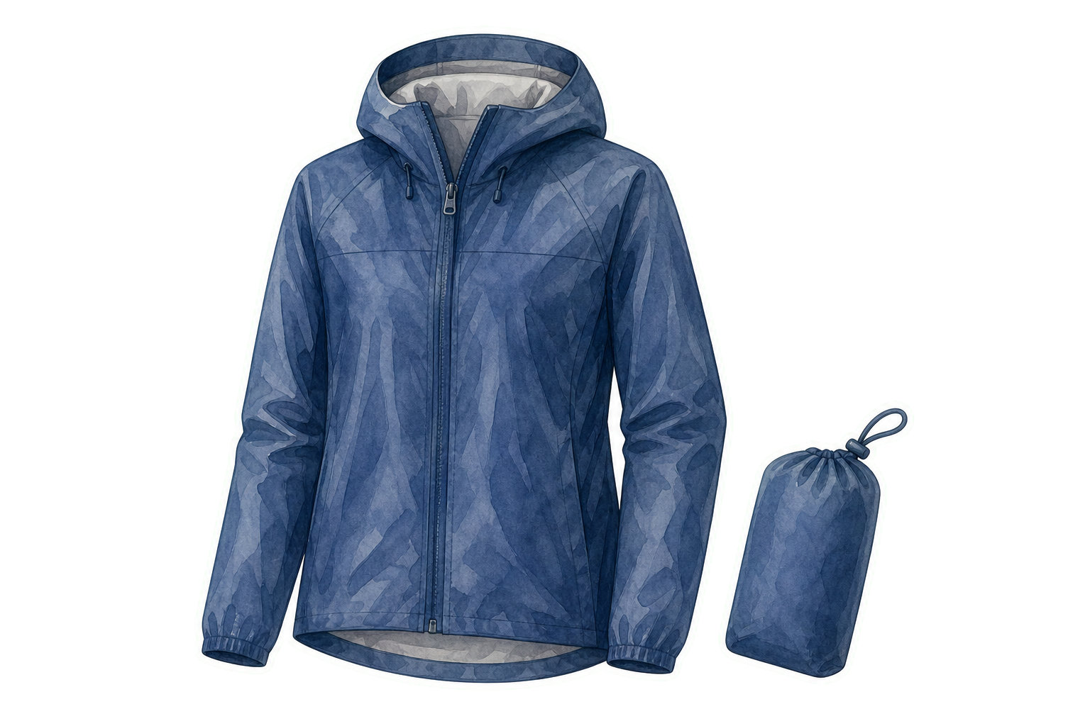 Storm Blue Packable Rain Shell