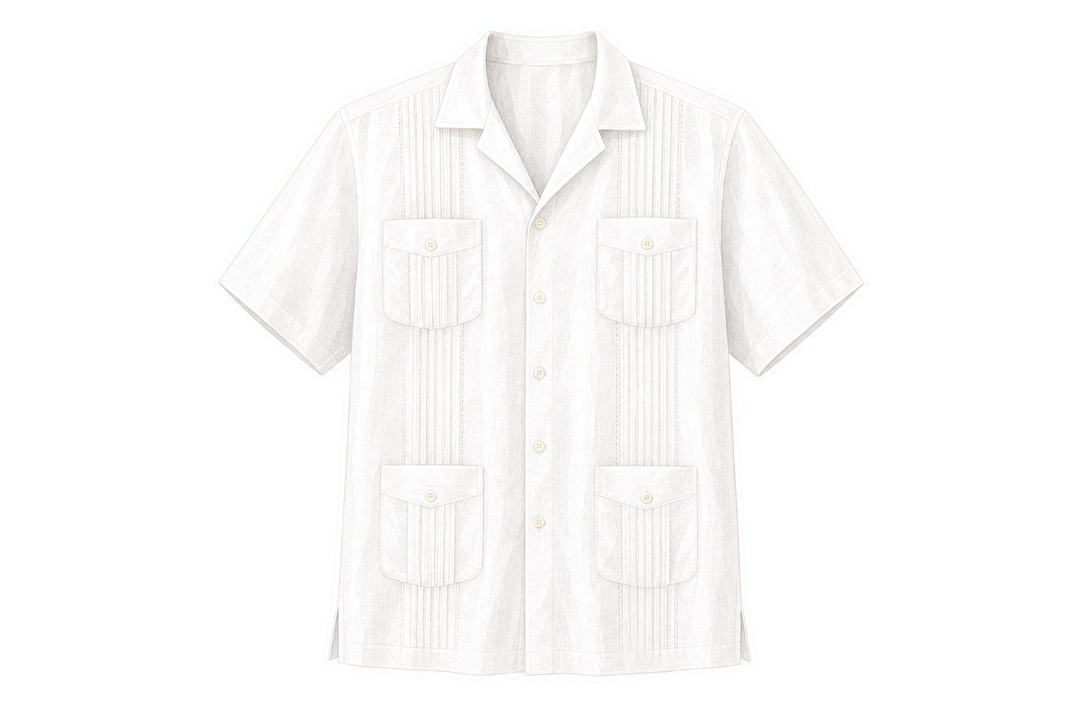 White Linen Guayabera Shirt