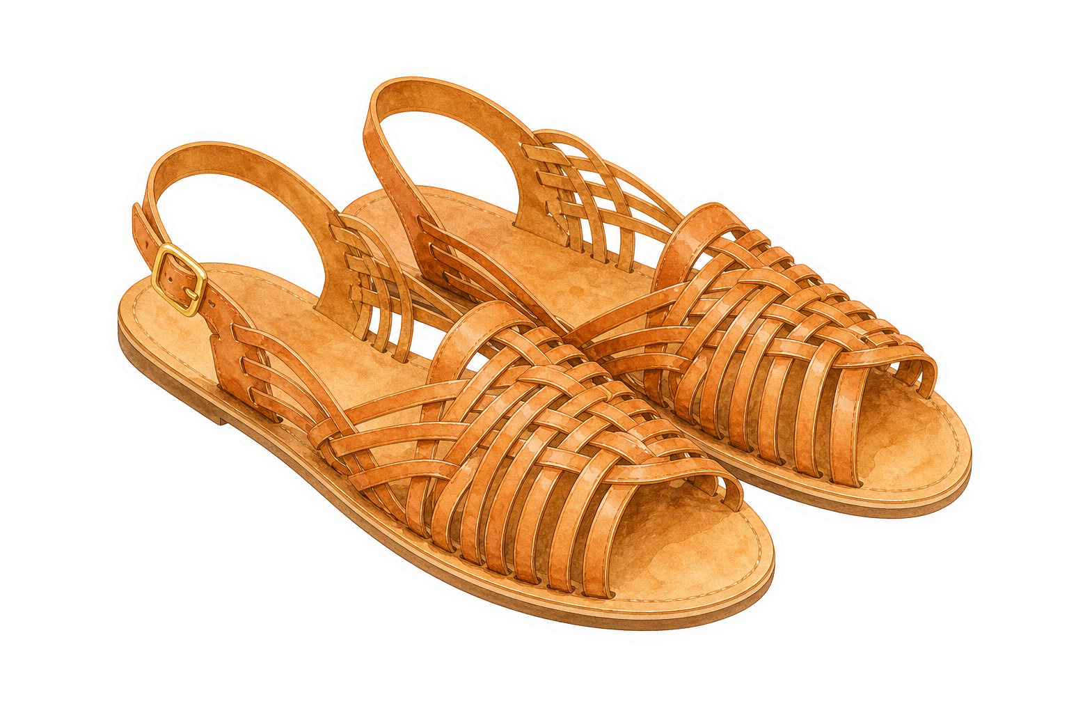 Natural Leather Huarache Sandals