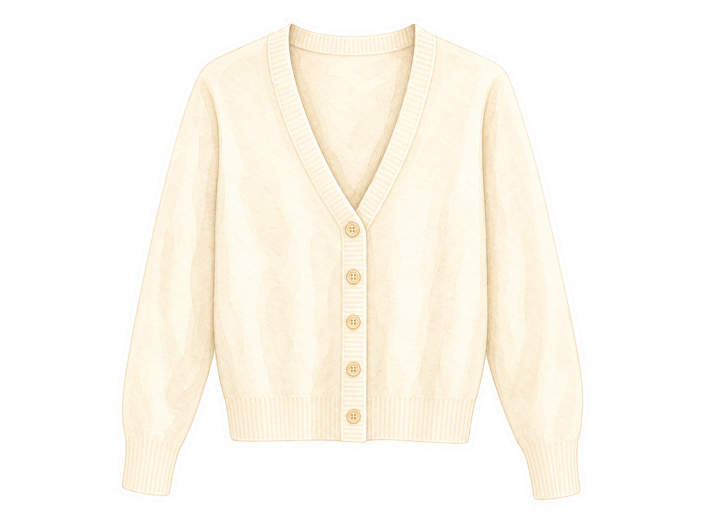 Ivory Fine-Knit Cotton Cardigan
